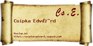 Csipka Edvárd névjegykártya